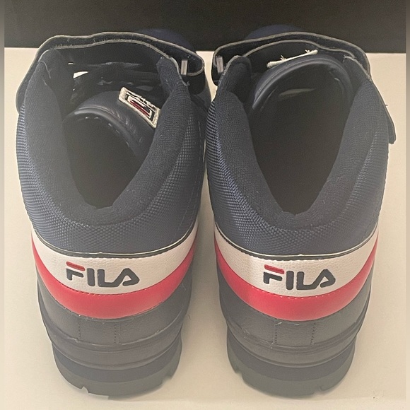 FILA MEN’S FLAT HEEL HIKING BOOTS, NAVY WHITE RED F 13 WEATHER TECH SIZE 13 - Picture 3 of 10